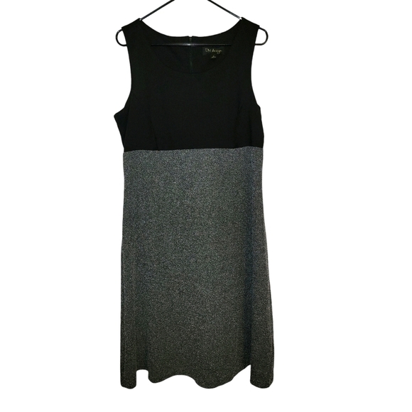 DN Design size 16 black & gray sleeveless dress zipper on back - Picture 1 of 7